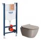 GSI Pura Tortora 50 toiletpakke inkl. s�de m. softclose, cisterne og kobber betjening