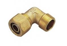 Vinkell�bende kompressionsovergang med nippel - 1/2