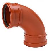 Uponor PP b�jning 88,5� 110mm, med 2 muffer