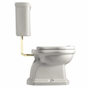 Lavabo Retro Low toilet med messing r�r og S-l�s - Blank hvid