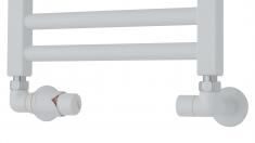 TVS Ventils�t type 221 m/returtermostat, venstre, vinkell�bende - Hvid