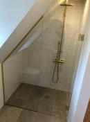 Bath brused�r med fast side - Messing