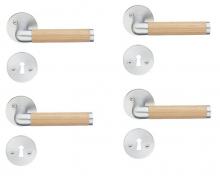 Beslagsboden indend�rs d�rgreb inkl n�gleskilt - B�rstet krom/eg - S�t � 4 stk