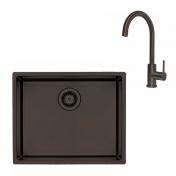 Lavabo Kubus 500 Soft k�kkenvask m/k�kkenarmatur - Dark bronze