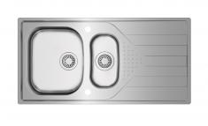 Intra UNI150D k�kkenvask m/afl�bsbakke og skyllesk�l - Nedf�ldning