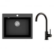 Lavabo Studio 60 køkkenvask m/Kubus RS køkkenarmatur - Sort