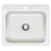 Lavabo Juna 57 k�kkenvask i keramik - Hvid/krom
