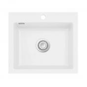 Lavabo Mera 57 porcel�nsk�kkenvask - Mat hvid/Krom afl�b