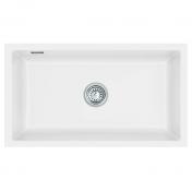 Lavabo Mera 80 U porcel�nsk�kkenvask - Mat hvid m/krom afl�b