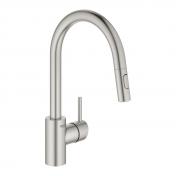 Grohe NEW Concetto k�kkenarmatur m/udtr�k og Dual spray - Supersteel