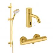 Damixa Silhouet Touchless komplet pakke til badev�relset - B�rstet messing