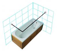 Van Der P Forh�ngstang 100x200cm m/2 v�gflanger - Rustfri st�l