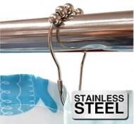 Van Der P 12 stk Gardinringe Model Roller Ball - Rustfri st�l