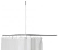 Van Der P Profil 2001 Flad skinne 900x900mm vinkel med loftst�tte, S�lv