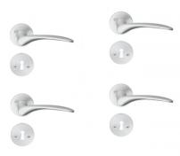 Beslagsboden indend�rs d�rgreb inkl n�gleskilt - B�rstet krom - S�t � 4 stk