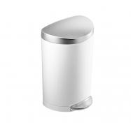 Simplehuman halvrund toiletspand 10L - Hvid/st�l