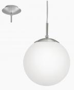 Eglo Rondo 1 pendel �200 - Opal og st�lbaldakin