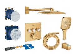Grohe Cube SmartControl 310 komplet brusesystem m/SmartActive brus til indbygning - B�rstet Cool Sunrise