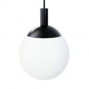 Cass�e Luna pendel m/hvidt glas - Mat sort