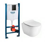 Lavabo Glomp rimless toiletpakke inkl. s�de m/soft-close, cisterne og mat sort betjening