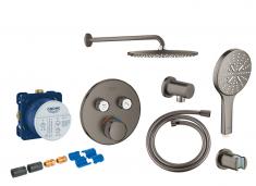 Grohe SmartControl komplet brusesystem m/ Rainshower 310 hovedbruser og SmartActive til indbygning - B�rstet Hard Graphite