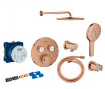 Grohe SmartControl komplet brusesystem m/Rainshower 310 og SmartActive til indbygning - B�rstet Warm Sunset