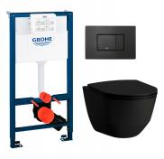 Laufen Pro Rimless mat sort toiletpakke inkl. s�de, mellem cisterne og sort betjening