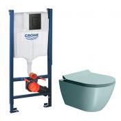 GSI Pura Ghiaccio 50 toiletpakke inkl. s�de m. softclose, cisterne og mat sort betjening