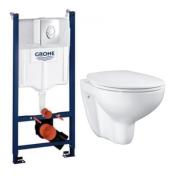 Grohe Bau Rimless toiletpakke inkl. s�de m/softclose, cisterne og krom betjening