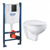 Grohe Bau Rimless toiletpakke inkl. s�de m/softclose, cisterne og sort betjening