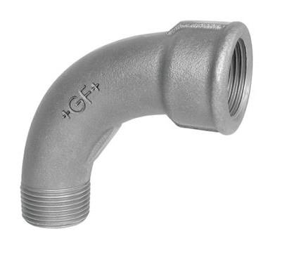 GF Galvaniseret lang b&oslash;jning - Muffe/Nippel - 3/4"