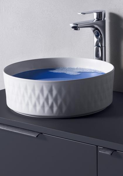 Hafa Circle Facett &Oslash;36 fritst&aring;ende bowlevask - Uden overl&oslash;b - Mat hvid