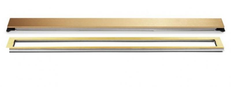 Unidrain afl&oslash;b 800 mm/10 mm ramme - B&oslash;rstet messing