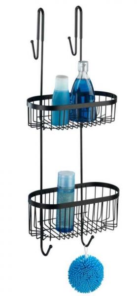 Wenko Revigo dobbelt brusehylde til glasv&aelig;g - Sort
