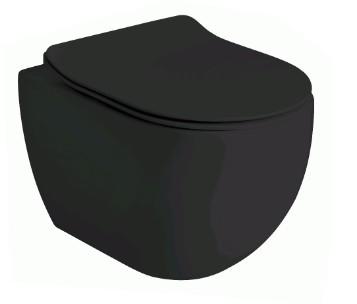 Lavabo Glomp Mini rimless v&aelig;gh&aelig;ngt toilet - Mat sort