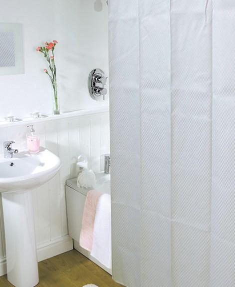 RIDDER Eco Tekstil badeforh&aelig;ng - 180 x 200 cm - Square hvid