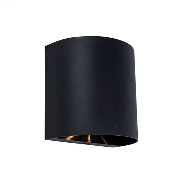 Lutec Architectural Gemini Beams afrundet udend&oslash;rslampe til v&aelig;g - Mat sort