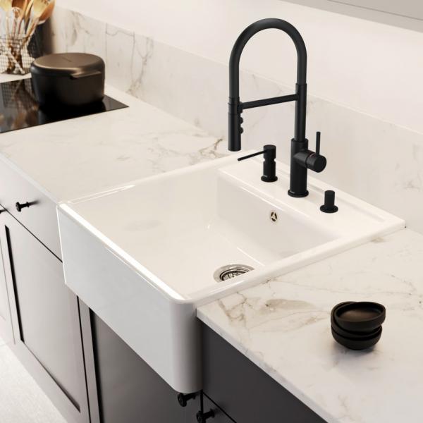 Blanco Panor 60 k&oslash;kkenvask i porcel&aelig;n - Krystalhvid