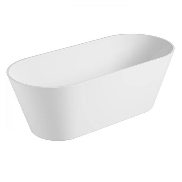 Kriss Classic fritst&aring;ende badekar - Mat hvid