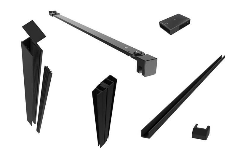 Alterna Vetro profil kit til fast brusev&aelig;g - Mat sort