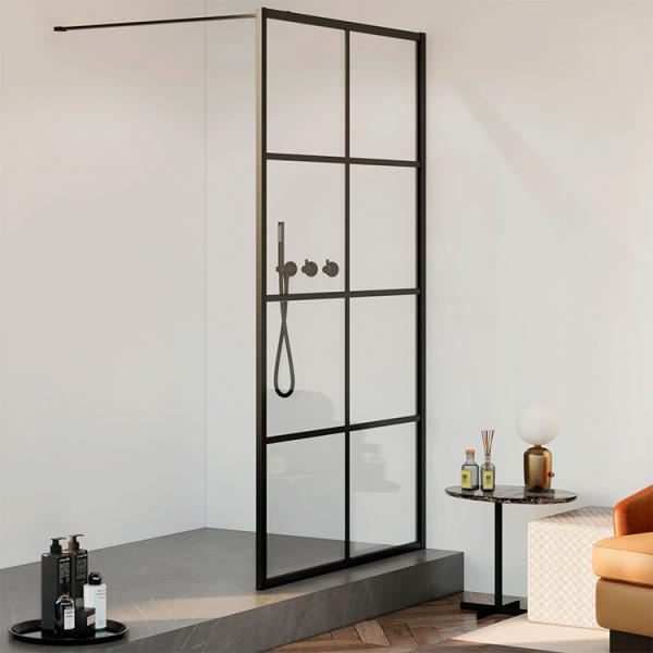 Lavabo Walk In fast brusev&aelig;g - Klar glas/Mat sort - 90 cm