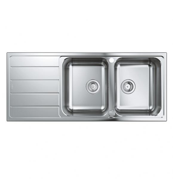 Grohe K500 dobbelt k&oslash;kkenvask m/afl&oslash;bsbakke i rustfrit st&aring;l 80-S