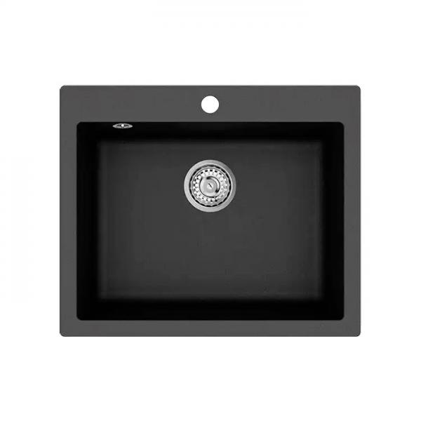 Lavabo Studio 60 k&oslash;kkenvask i komposit - Sort/krom