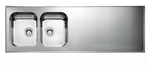 Intra AH16-KV st&aring;lbordplade k&oslash;kkenvask - Vendbar - Dobbelt - 160 cm