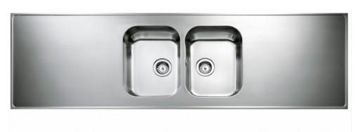 Intra AH20C-KV st&aring;lbordplade k&oslash;kkenvask - Centreret - Dobbelt - 200 cm