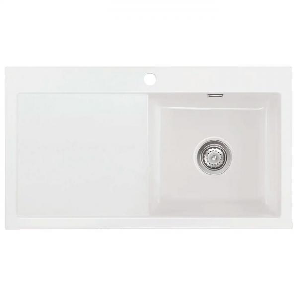 Lavabo Mera 90 porcel&aelig;nsk&oslash;kkenvask - Vask til h&oslash;jre/krom afl&oslash;b