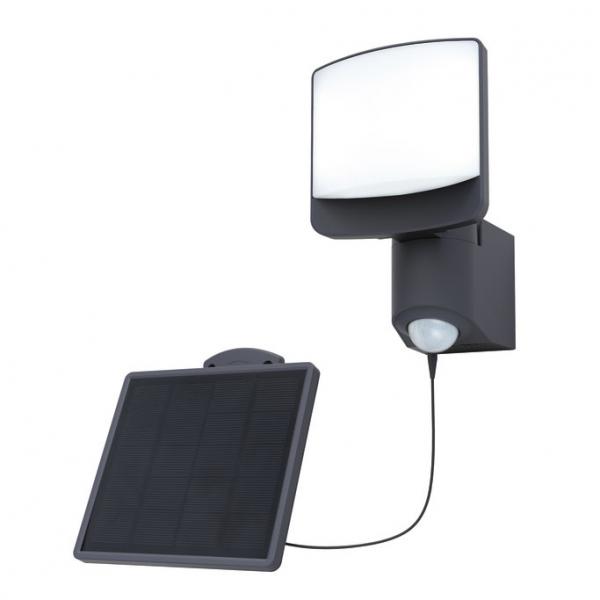 Lutec Solar Sunshine udend&oslash;rslampe m/PIR-sensor og solceller - Lille - M&oslash;rk gr&aring;