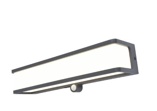 Lutec Doblo L Solar udend&oslash;rs v&aelig;glampe m/solceller og sensor - Gr&aring;