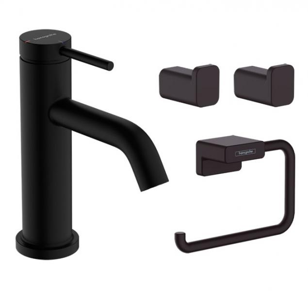 hansgrohe Tecturis S vandhane m/CoolStart, bundventil og tilbeh&oslash;r - Mat sort