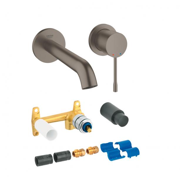 Grohe Essence New komplet armatur til indbygning i v&aelig;g - B&oslash;rstet hard graphite